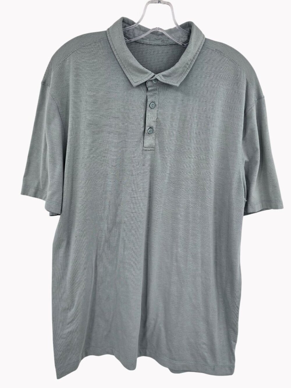 Lululemon Mens Polo Shirt Size XL Light Gray 3 Button Casual Performance